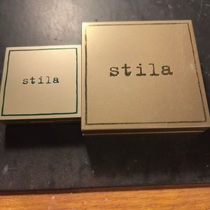 Stila Vivid & Vibrant Eyeshadow Duo in Jade and Putty Highlighter in Kitten